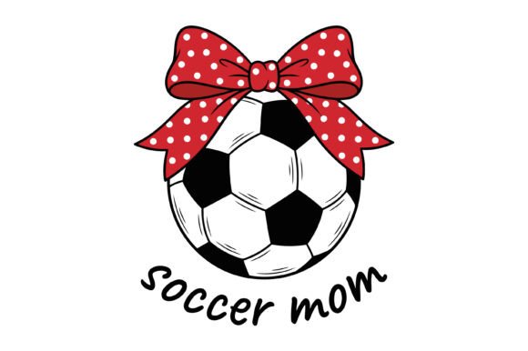 Cute Soccer Mom Bow Design for T-Shirt Graphics