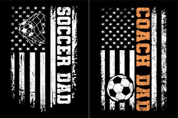 Soccer Dad Coach Flag Design for T-Shirt Graphics