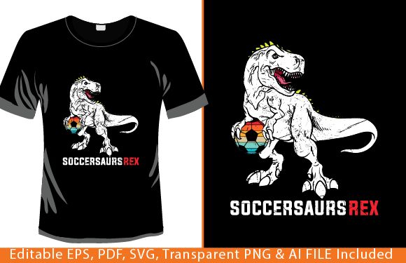 Soccer Dinosaur Soccersaurus Rex: A Graphic for T-Shirt Designs