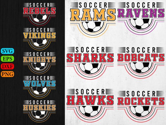 Soccer SVG, Soccer Team Logo Design for T-Shirt Graphics